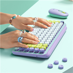 Logitech POP Keys Wireless Mechanical Emoji, RUS, сиреневый - Беспроводная клавиатура