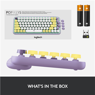 Logitech POP Keys Wireless Mechanical Emoji, RUS, lilla - Juhtmevaba klaviatuur