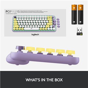 Logitech POP Keys Wireless Mechanical Emoji, RUS, daydream lilac - Wireless Keyboard