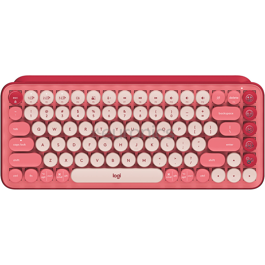 Logitech POP Keys Emoji Brown Tactile, SWE, pink - Mechanical Keyboard