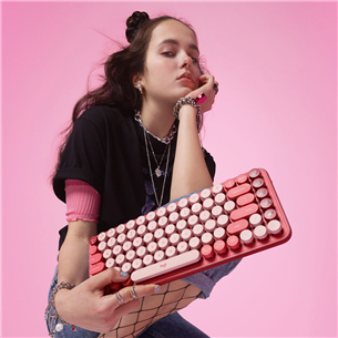 Logitech POP Keys Emoji Brown Tactile, SWE, pink - Mechanical Keyboard