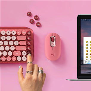 Logitech POP Keys Emoji Brown Tactile, SWE, roosa - Mehaaniline klaviatuur