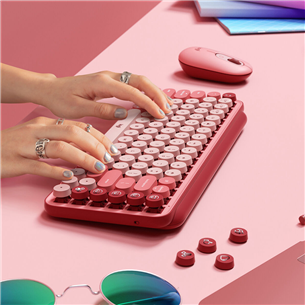 Logitech POP Keys Emoji Brown Tactile, SWE, розовый - Механическая клавиатура