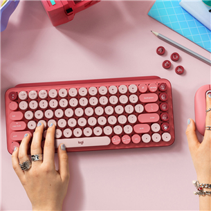 Logitech POP Keys Emoji Brown Tactile, SWE, pink - Mechanical Keyboard