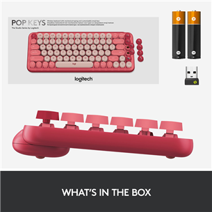 Logitech POP Keys Emoji Brown Tactile, SWE, pink - Mechanical Keyboard