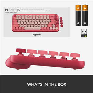 Logitech POP Keys Wireless Mechanical Emoji, RUS, roosa - Juhtmevaba klaviatuur