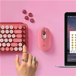 Logitech POP Keys Emoji Brown Tactile, US, розовый - Механическая клавиатура
