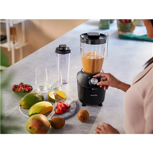 Philips 3000 Series, 600 W, 1.25 L, black - Blender + sports bottle