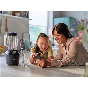 Philips 3000 Series, 600 Вт, 1,25 л, черный - Блендер + спортивная бутылка