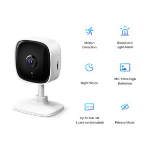 TP-Link Tapo C110, 3 MP, WiFi, night vision, white - Security Camera