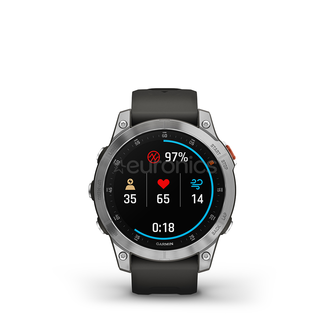 Garmin EPIX 2, slate / black silicone band - Sports watch
