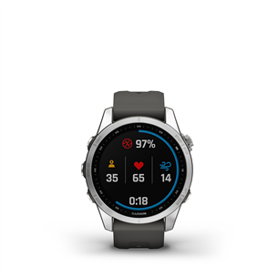 Garmin fenix 7S, 42 mm, hõbedane / hall rihm - Spordikell