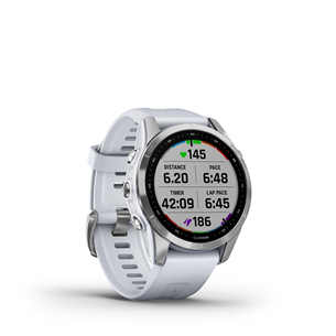 Garmin fenix 7S, 42 мм, серебристый / белый ремешок - Спортивные часы