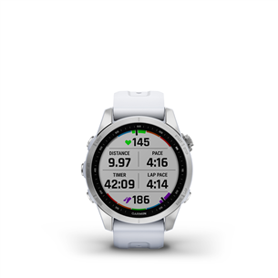 Garmin fenix 7S, 42 mm, hõbedane / valge rihm - Spordikell