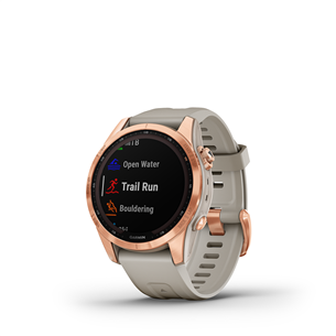 Garmin fenix 7S Solar, 42 мм, розовое золото / песочный ремешок - Спортивные часы