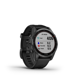 Garmin fenix 7S Solar, 42 мм, темно-серый / черный ремешок - Спортивные часы