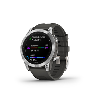 Garmin fenix 7, 47 мм, серебристый / графитовый ремешок - Спортивные часы