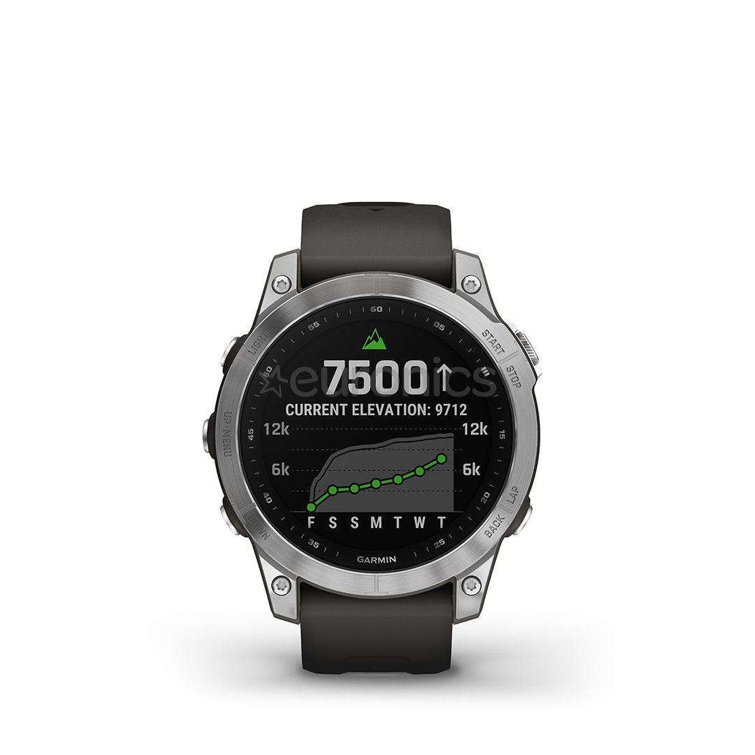Garmin fenix 7, 47 mm, silver / graphite band - Sports watch