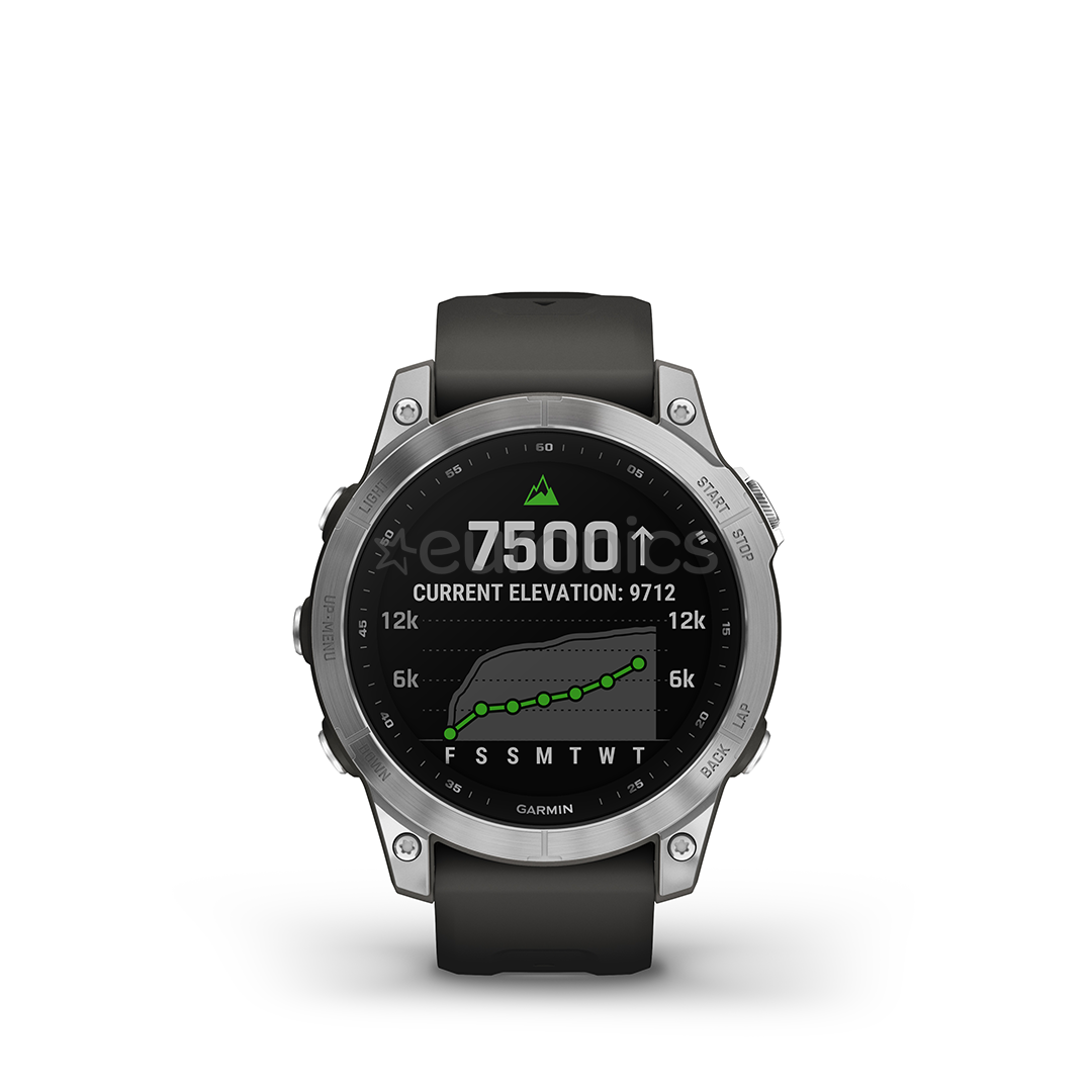 Garmin fenix 7, 47 mm, silver / graphite band - Sports watch