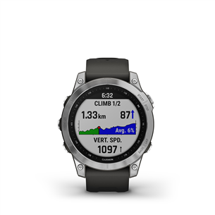 Garmin fenix 7, 47 мм, серебристый / графитовый ремешок - Спортивные часы