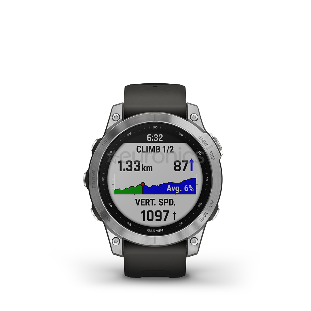 Garmin fenix 7, 47 mm, silver / graphite band - Sports watch