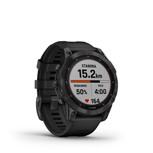 Garmin fenix 7 Solar, 47 мм, серый / черный ремешок - Спортивные часы