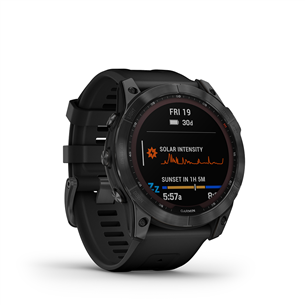 Garmin fenix 7X - Solar Edition, Base, черный / силиконовый ремешок - Спортивные часы