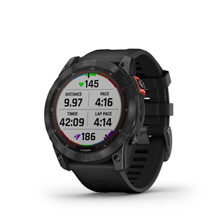 Garmin fenix 7X - Solar Edition, 51 mm, must / silikoon rihm - Spordikell