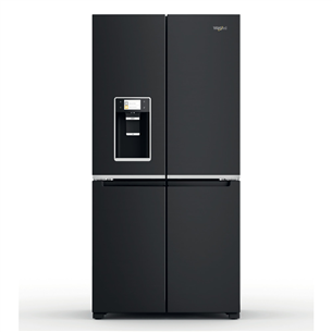 Whirlpool, water & ice dispenser, 592 L, height 188 cm, black - SBS Refrigerator WQ9IFO1BX