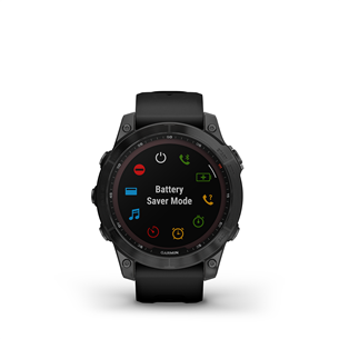 Garmin fenix 7 Sapphire Solar, 47 mm, black DLC titanium / black silicone band - Sports watch