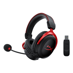 HyperX Cloud II Wireless, must/punane - Juhtmevaba peakomplekt