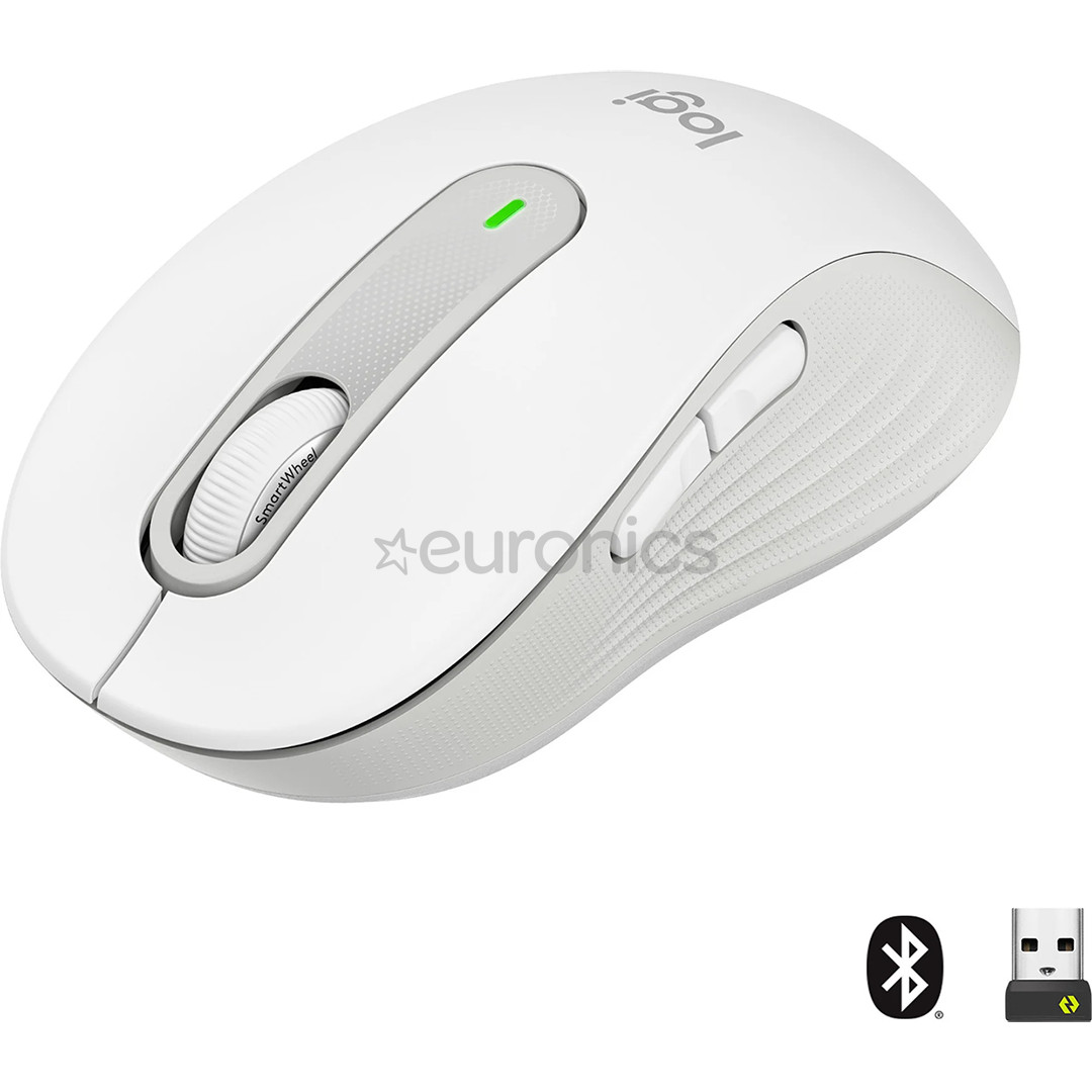 Logitech Signature M650 L, silent, white - Wireless Optical Mouse