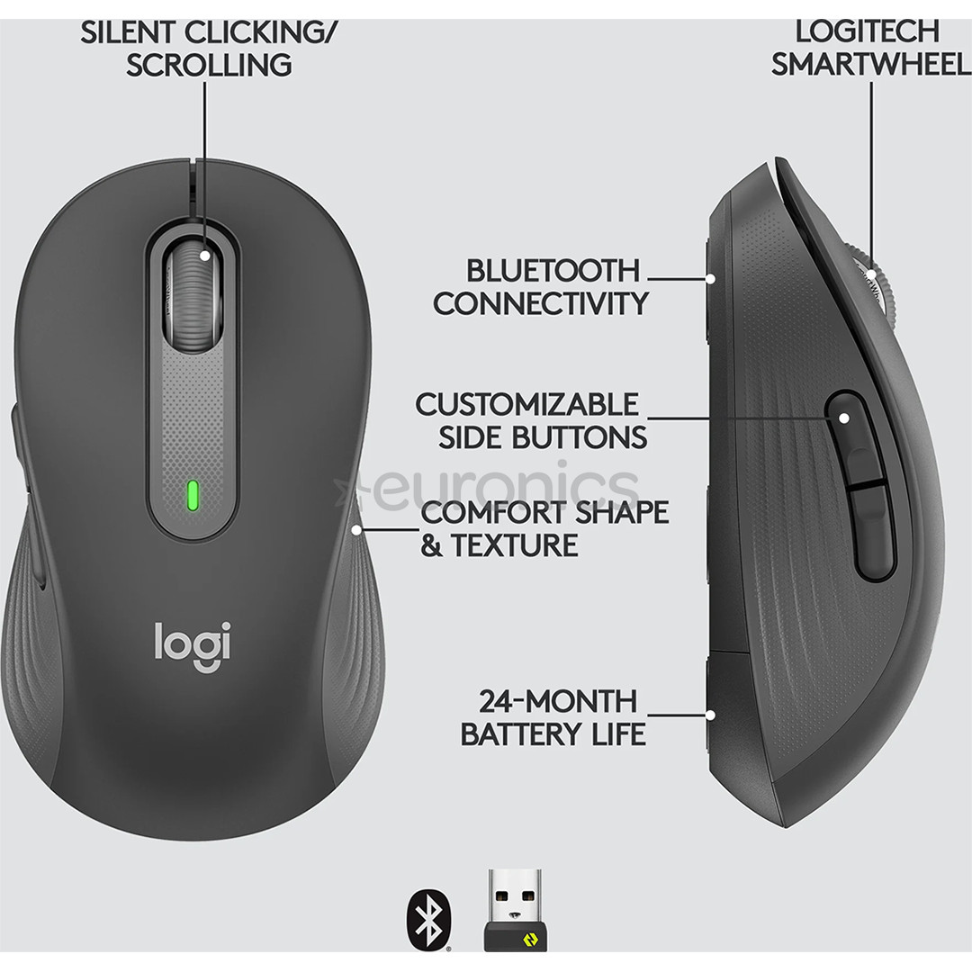 Logitech Signature M650 L, черный - Беспроводная оптическая мышь