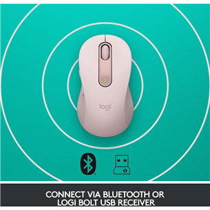 Logitech Signature M650 L, vaikne, roosa - Juhtmevaba optiline hiir