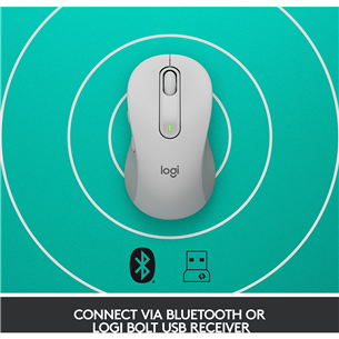 Logitech Signature M650 L, vaikne, valge - Juhtmevaba optiline hiir