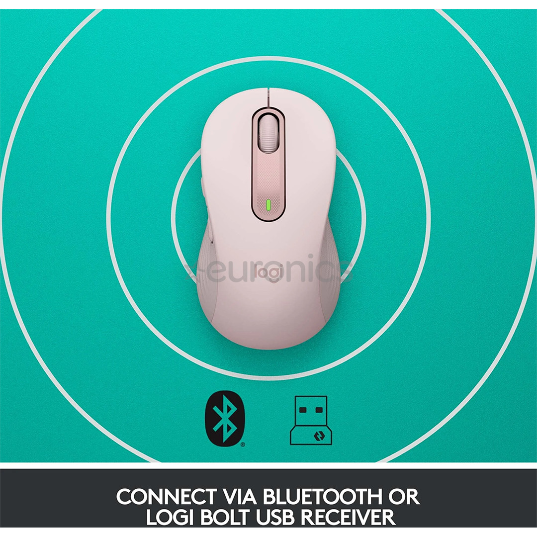 Logitech Signature M650, vaikne, roosa - Juhtmevaba optiline hiir