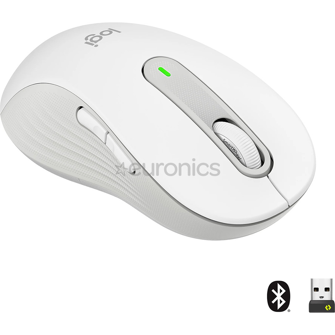 Logitech Signature M650 L, left handed, silent, white - Wireless Optical Mouse