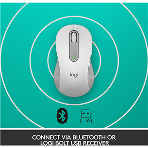 Logitech Signature M650 L, left handed, silent, white - Wireless Optical Mouse