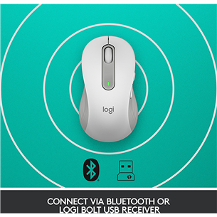 Logitech Signature M650 L, left handed, silent, white - Wireless Optical Mouse