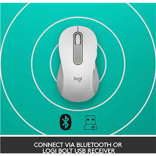 Logitech Signature M650 L, vasakukäeline, vaikne, valge - Juhtmevaba optiline hiir