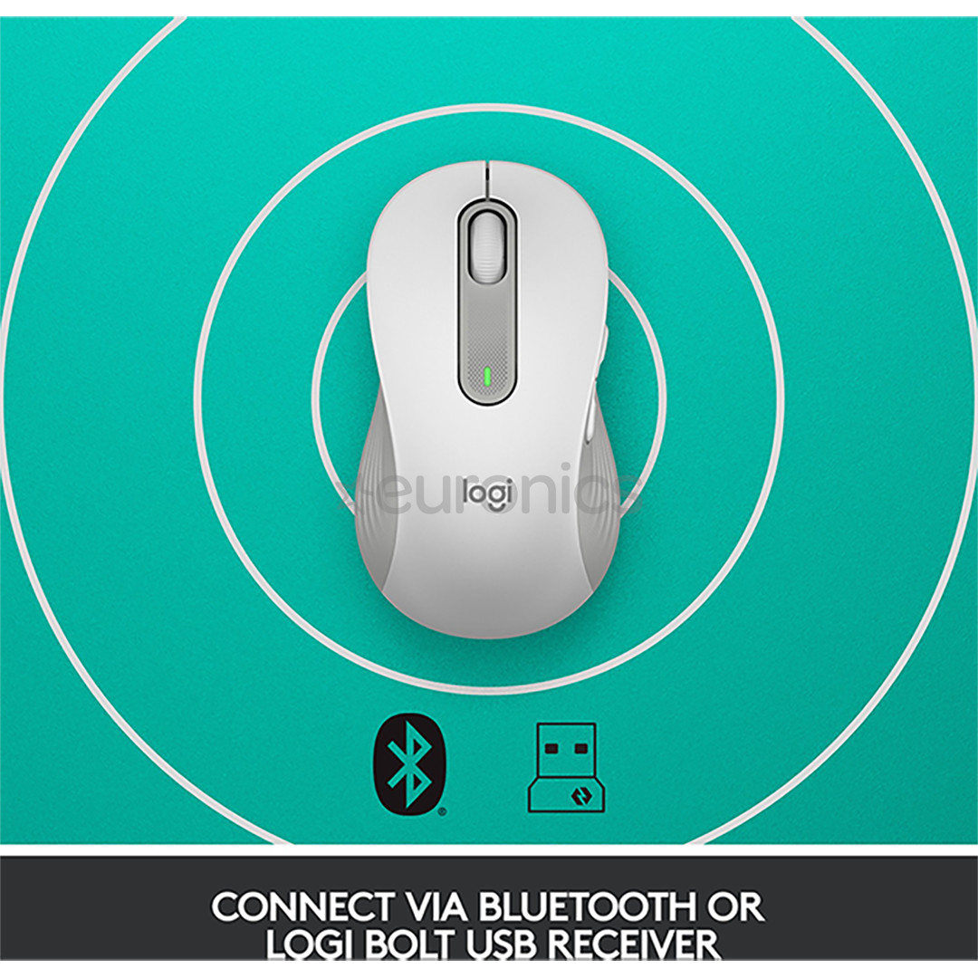 Logitech Signature M650 L, left handed, silent, white - Wireless Optical Mouse
