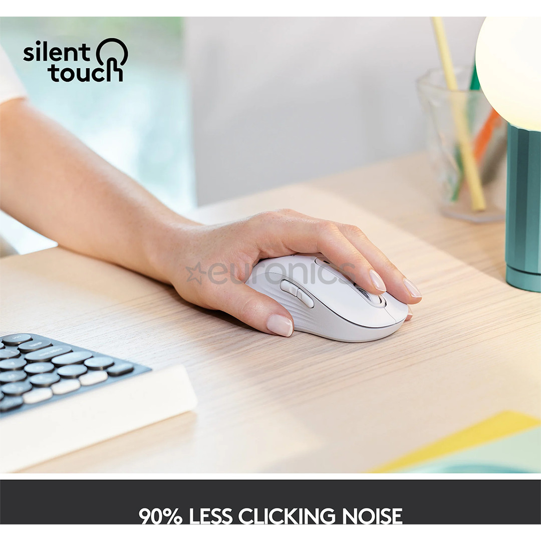 Logitech Signature M650 L, left handed, silent, white - Wireless Optical Mouse