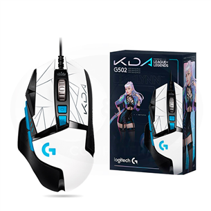 Logitech G502 Hero League of Legends Edition, valge/must/helesinine - Juhtmega hiir