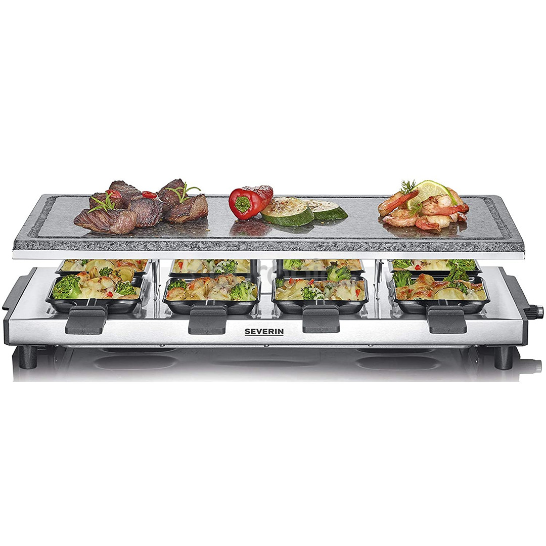 Severin, 1500 W, roostevaba teras - Raclette grill kiviplaadiga