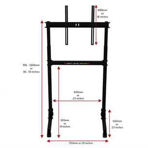 Next Level Racing Free Standing Single Monitor Stand, must - Monitori statiiv