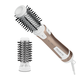 Rowenta Brush Activ Compact, 1000 W, white/copper – Rotating air styler CF9520