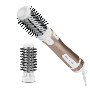 Rowenta Brush Activ Compact, 1000 Вт, белый/медный - Вращающаяся фен-щетка CF9520