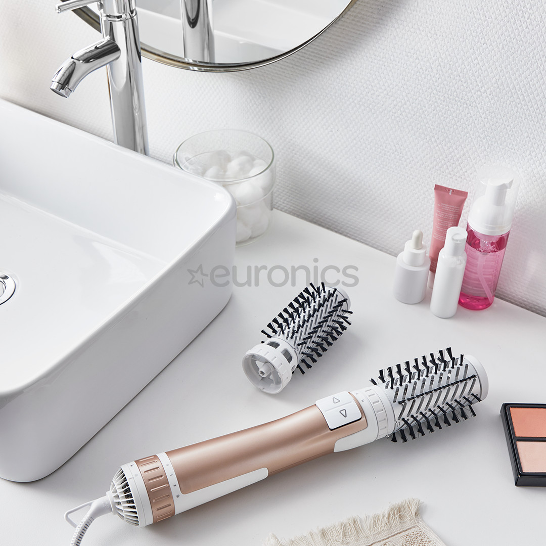 Rowenta Brush Activ Compact, 1000 Вт, белый/медный - Вращающаяся фен-щетка