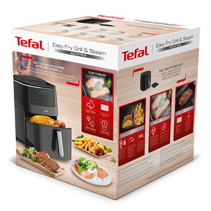 Tefal Easy Fry & Steam, 1700 W, must - Kolm-ühes Kuumaõhufritüür