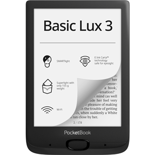 PocketBook Basic Lux 3, 6", 8 ГБ, черный - Электронная книга PB617-P-WW